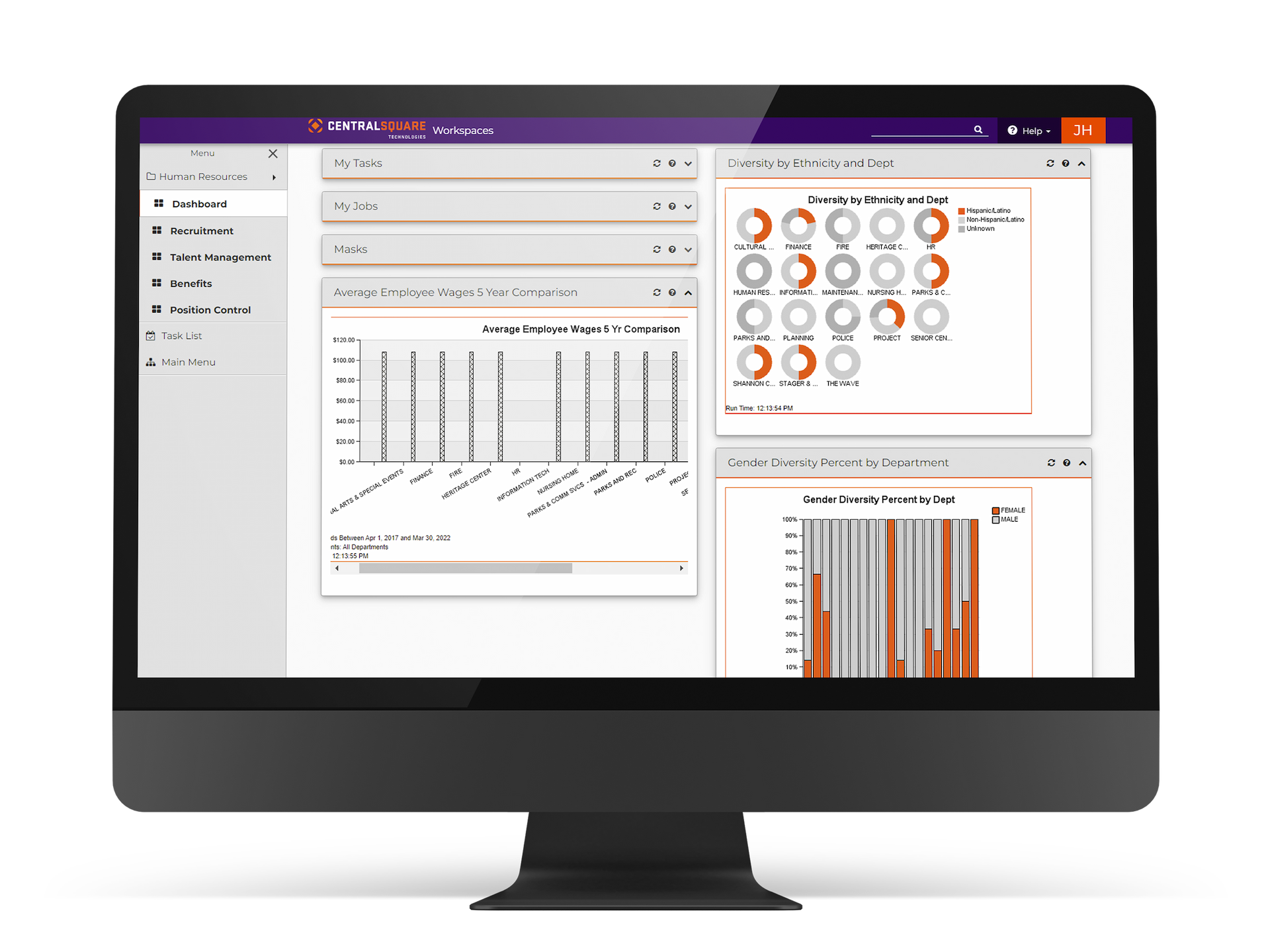 A desktop mockup of the Analytics dashboard.